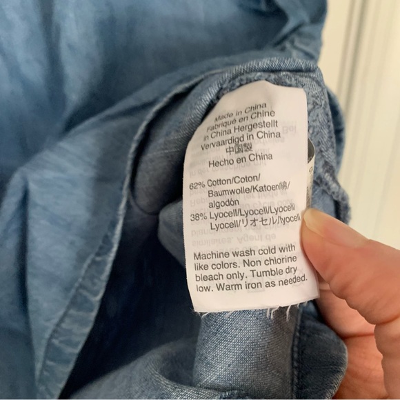 Madewell Lang Denim Seamed Button-Down Shirt - Picture 10 of 12